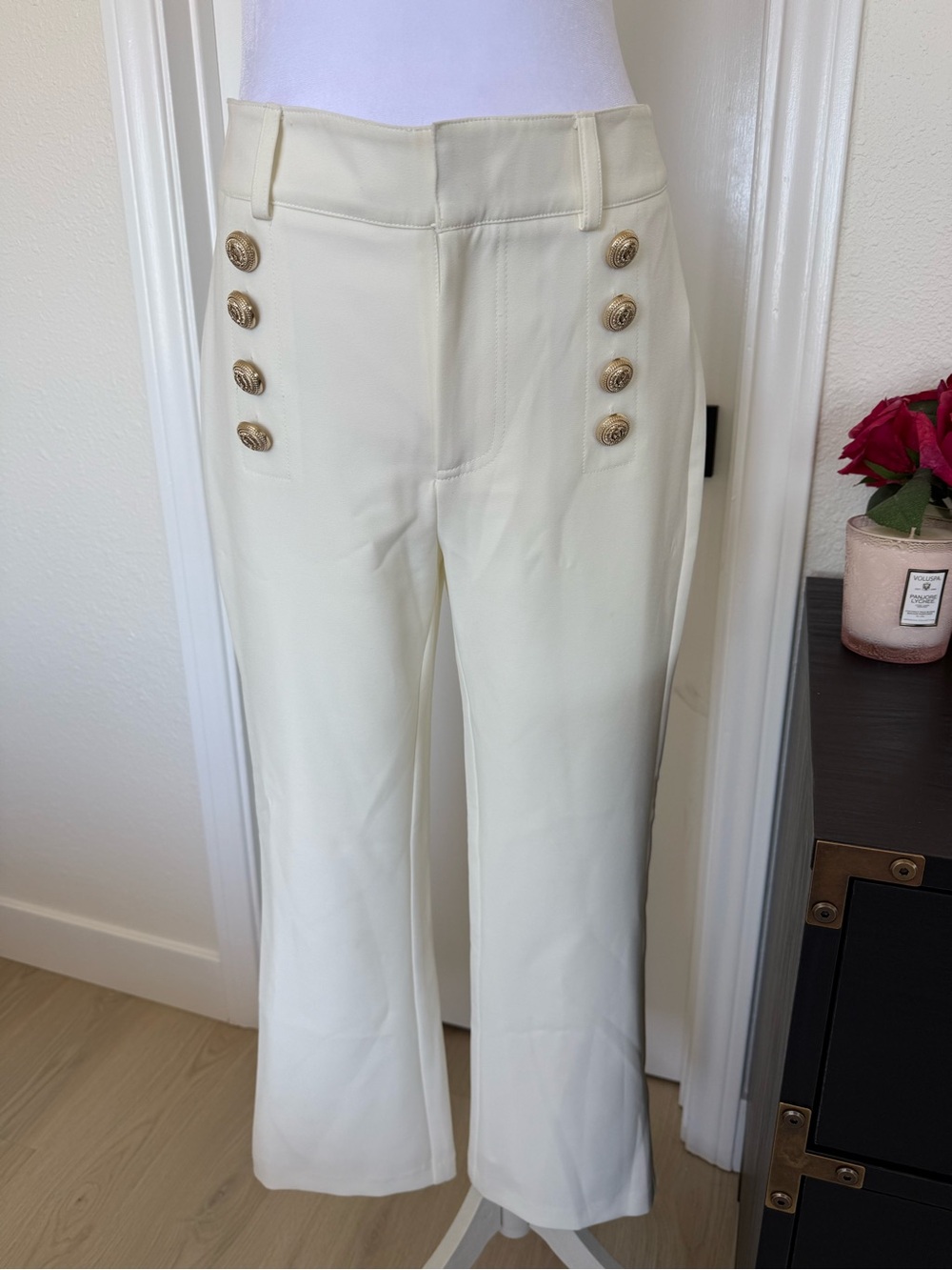 Generation Love  Cream Sailor Button Wide-Leg Pants